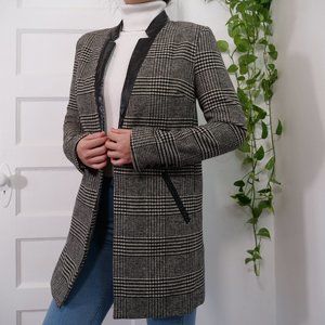 Minimalist gingham suit coat